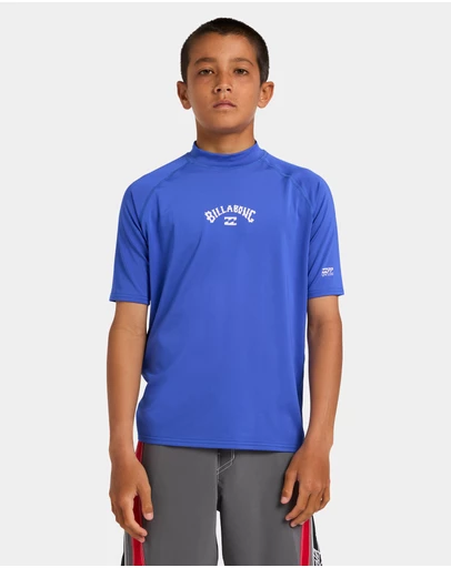 Billabong - Boys 8 to 16 Boys All Day Arch Regular Fit Short Sleeve Rashguard