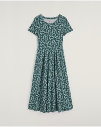 Seasalt - Seasalt Cornwall Blue Veronica Short Sleeve Midi Dress