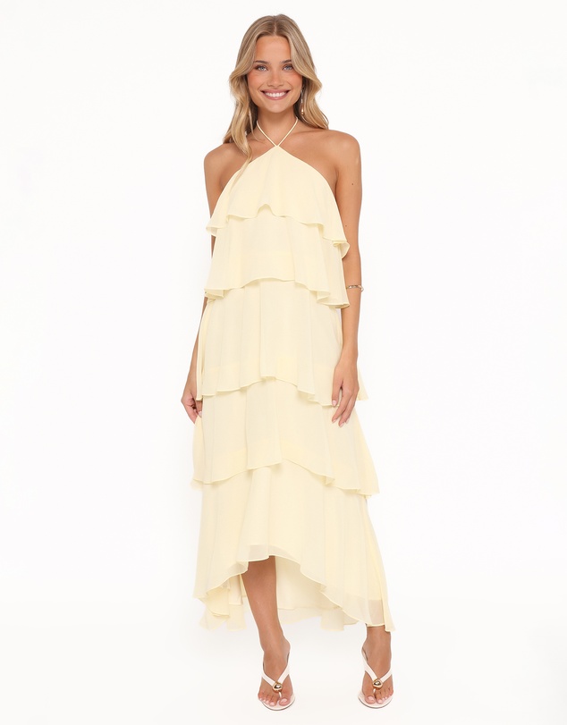 Petal & Pup - Jonia Halterneck Maxi Dress - Butter Yellow