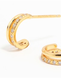 Lovisa - Gold Plated Sterling Silver Double Hoop Earrings