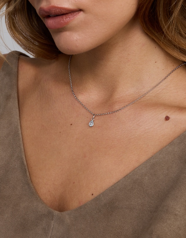 Michael Hill - Pear-Cut Aquamarine Pendant in Sterling Silver