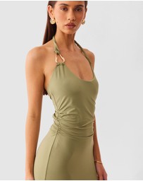 SNDYS - LEXIE TWIST HALTER MAXI DRESS - ICONIC EXCLUSIVE