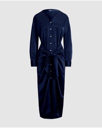 Polo Ralph Lauren - Satin Tie-Front Wrap Shirtdress