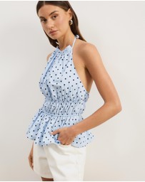 Atmos&Here - Georgia Ruched Cotton Halter Top