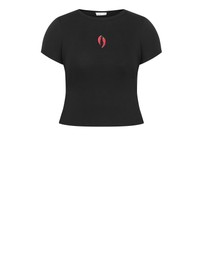City Chic - Plus size Micro Chilli Print Tee - black