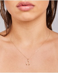 Zoe Olivia - 9K Gold Lucky Wishbone Necklace