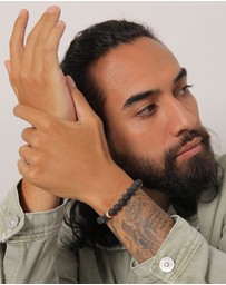 Kuzzoi - ICONIC EXCLUSIVE - Bracelet Lava Black Vintage in 925 Sterling Silver Gold Plated