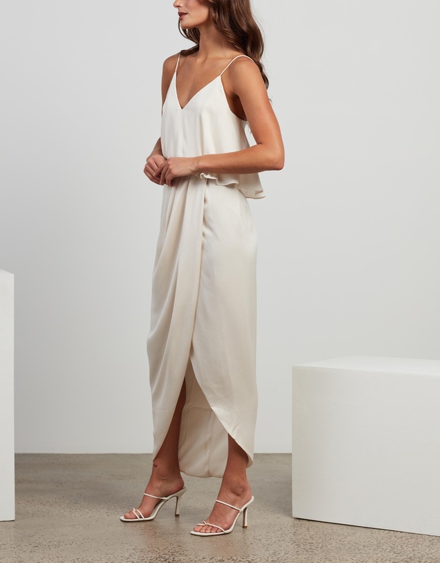 Shona Joy - Luxe Draped Cocktail Frill Dress