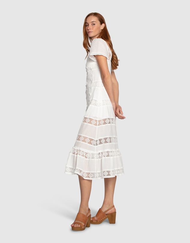 Belle & Bloom - The Wild Rose Hour Lace Midi Dress