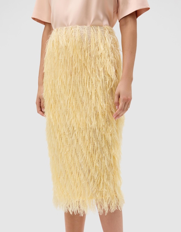 Oroton - Feather Jacquard Skirt