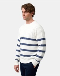 Brooksfield - Crew Neck Knit Striped