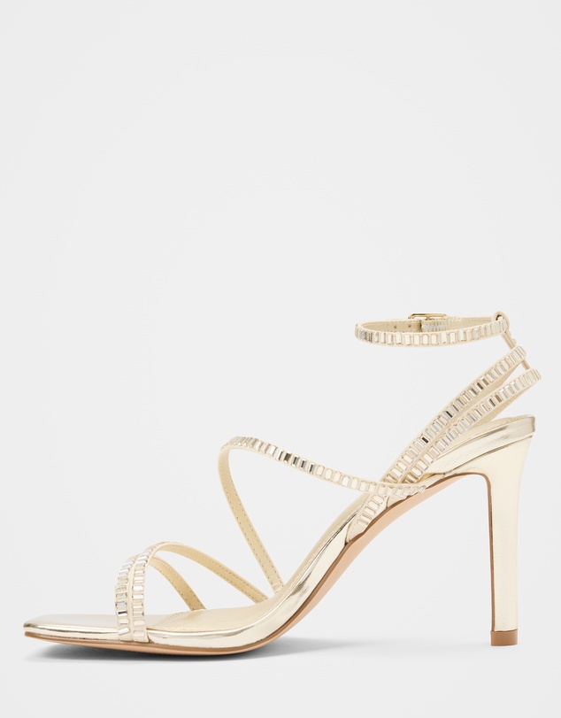 Forever New - Crystal Jewelled Asymmetrical Strap Sandals