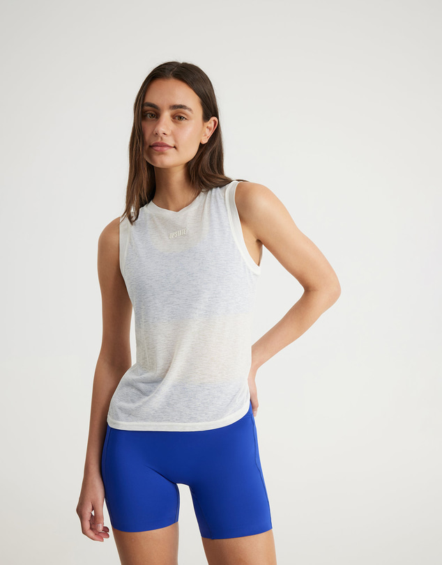 Upstate - Sheer Sport Mesh Tank - Vintage White
