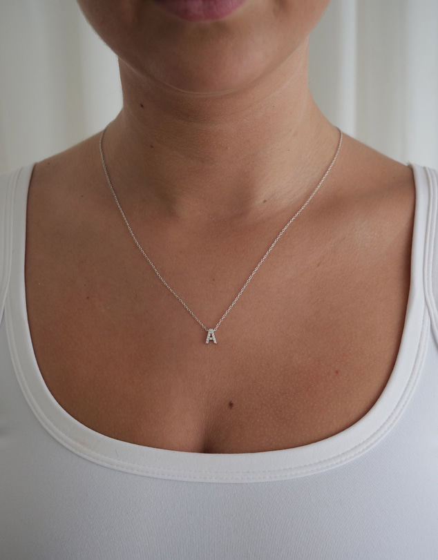 The Silver Collective - A-Z Letter Necklace Silver - A