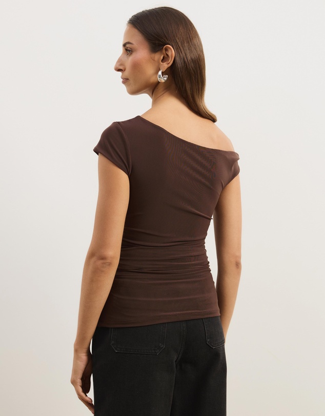 Atmos&Here - Freya Mesh Off Shoulder Twist Top