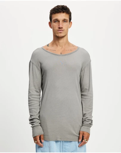 Surrounded By Ghosts - The Gypsum Slim Rib Knit Long Sleeve T-Shirt