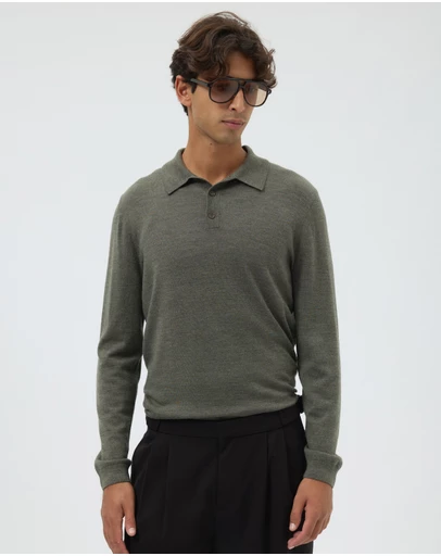 AERE - Merino Wool Knit Polo