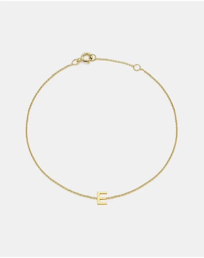 Zoe Olivia - 9K Gold Initial E Bracelet