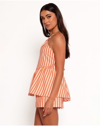 Petal & Pup - Valencia Halterneck Top - Orange Beige Stripe