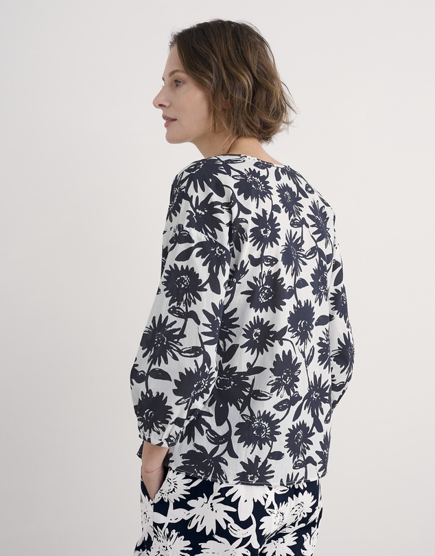 Seasalt - Seasalt Cornwall Navy Streamlet Floral Swing-Shape Top