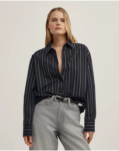 Witchery - Tie Back Pinstripe Shirt