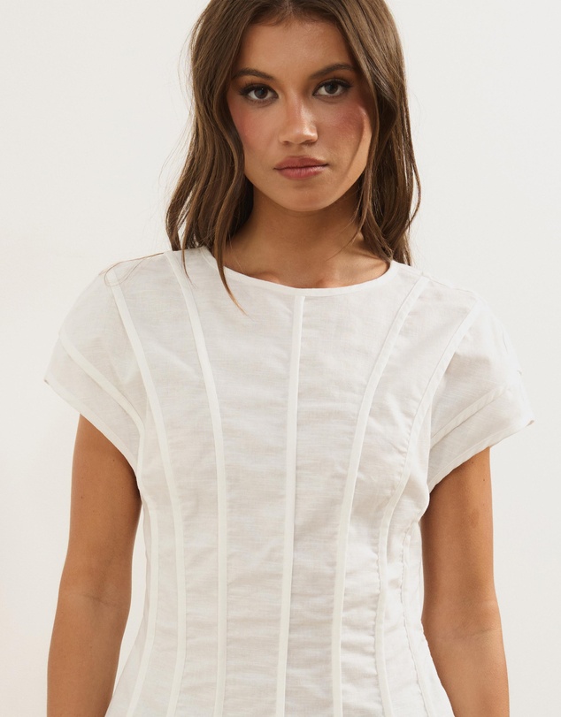 Atmos&Here - Ada Panelled Linen Blend Top
