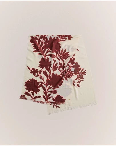 Trenery - Roselle Fine Wool Scarf in Red Mahogany