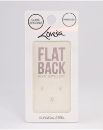 Lovisa - Gold Plated Surgical Steel Cubic Zirconia Threadless Flat Back Studs Pack