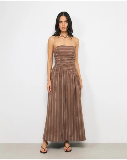AERE - Marlowe Stripe Cotton Maxi Dress