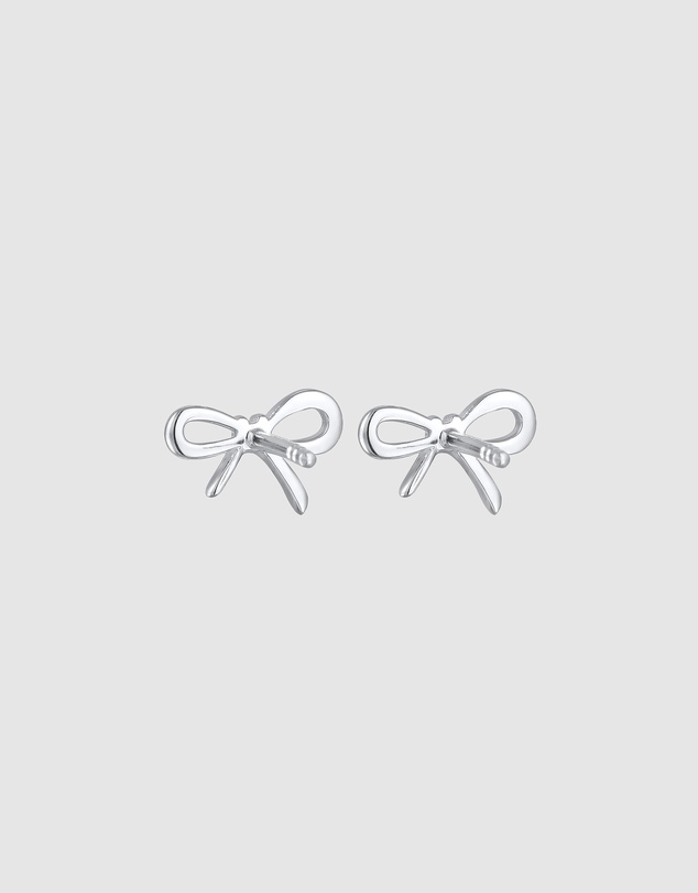 Elli Jewelry - Zirconia Bow Stud Earrings in 925 Silver