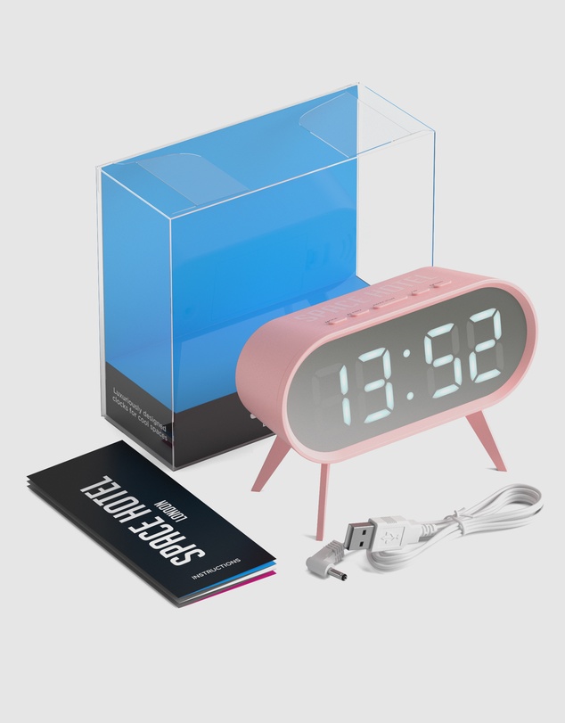 Newgate - Newgate Space Hotel Cyborg Led Alarm Clock Pink