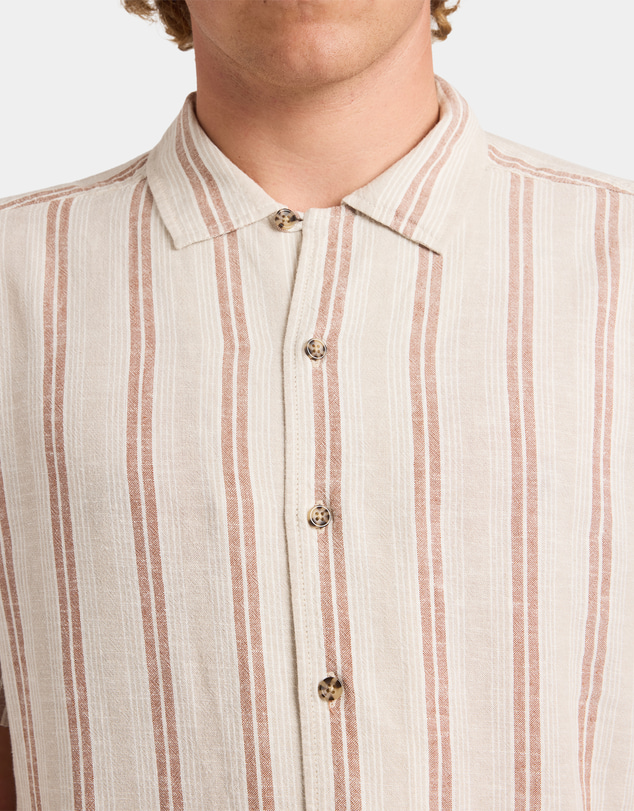 RVCA - Mens Beat Stripe Short Sleeve Shirt