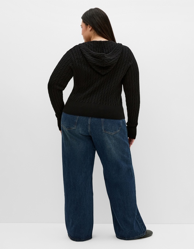 City Chic - Kayla Hooded Zip Through Knit Cardigan