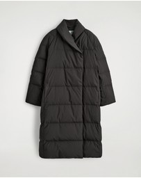 COS - Shawl-Collar Quilted Down Long Coat