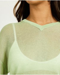 Minima Esenciales - Zaya Semi Sheer Long Sleeve Top