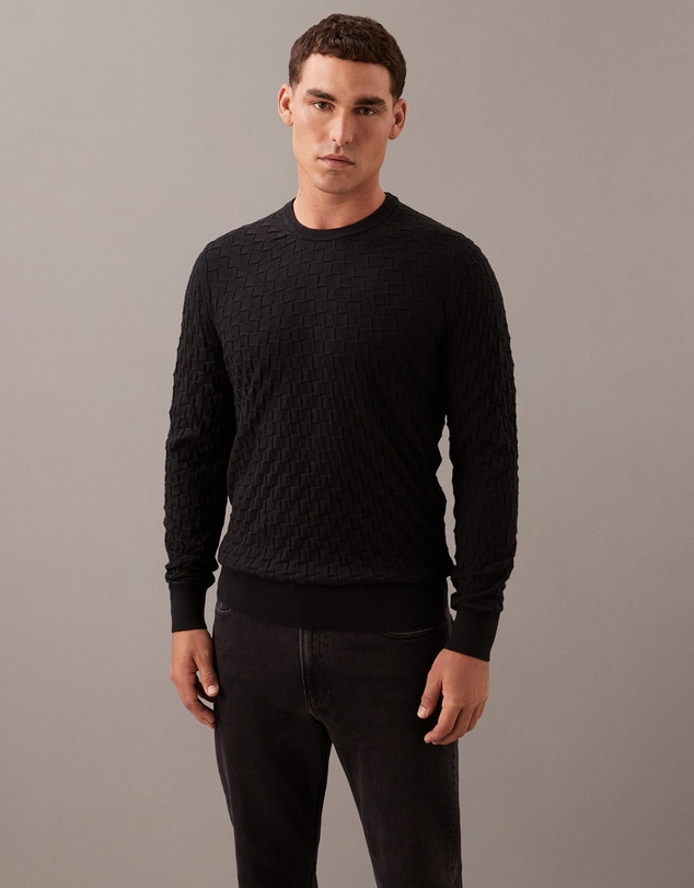 Calvin Klein - Basketweave Cotton Wool Jumper