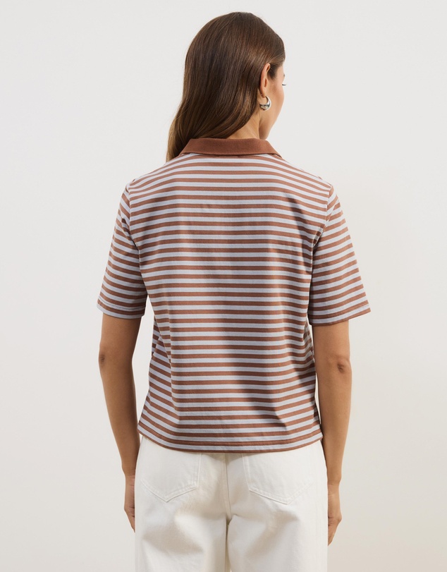 Atmos&Here - Lyra Short Sleeve Stripe Polo