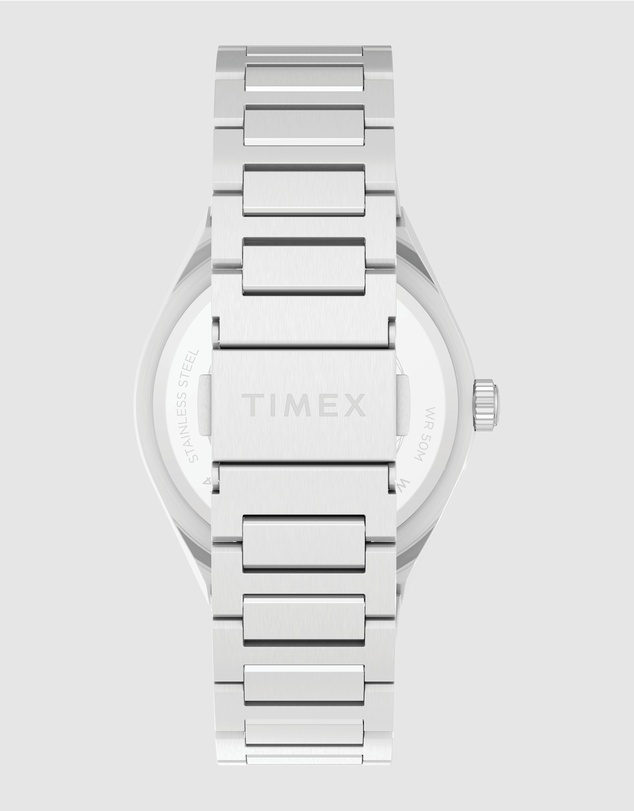 TIMEX - Q Timex® Continental Day and Date 39mm Stainless Steel Bracelet Watch