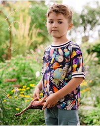 Fleur Harris - 'Out of This World' Rocket Tee in Navy