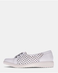Mia Vita - Bridgette Slip-On Casual Sneaker - White Laser