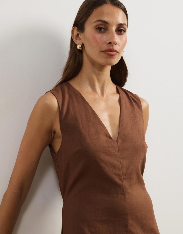 Atmos&Here - Luce Linen Blend Sleeveless Mini Dress