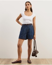 Atmos&Here - Fia Chambray Denim Shorts