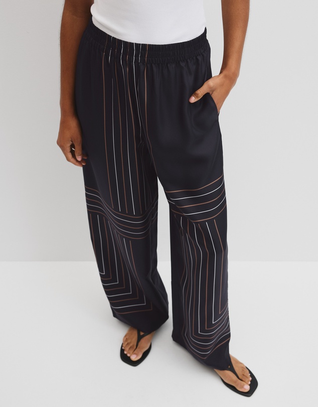 Country Road - Scarf Stripe Washable Silk Pant