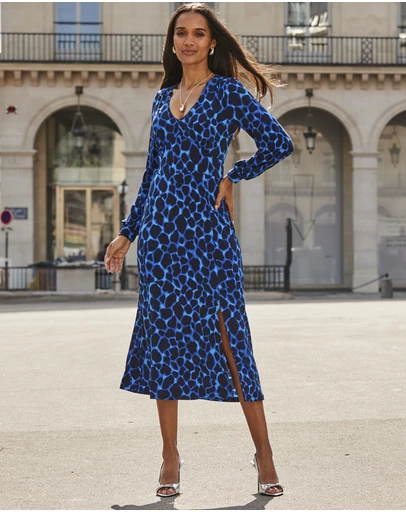 Sosandar - Morocco Print Split Detail Dress