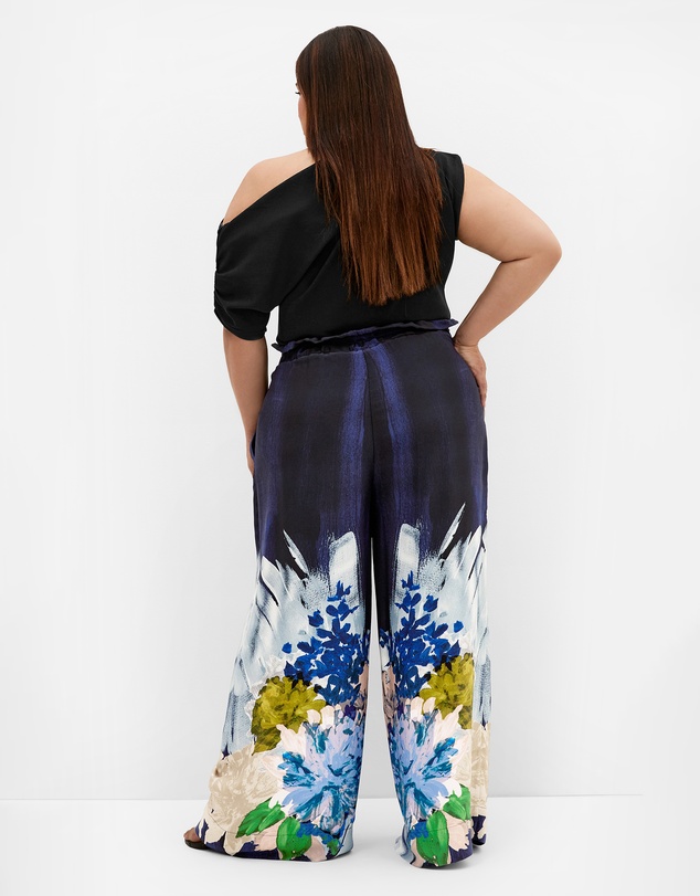 City Chic - Shania Dahlia Print Wide Leg Pant