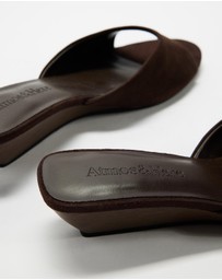 Atmos&Here - Tulum Peep Toe Suede Wedge Sandals