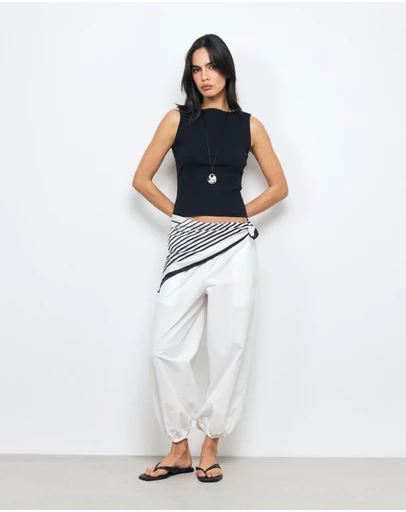 AERE - Tori Cuffed Barrel Pants