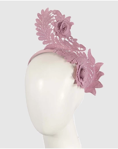 Max Alexander - Pink Lace Crown Headband Fascinator