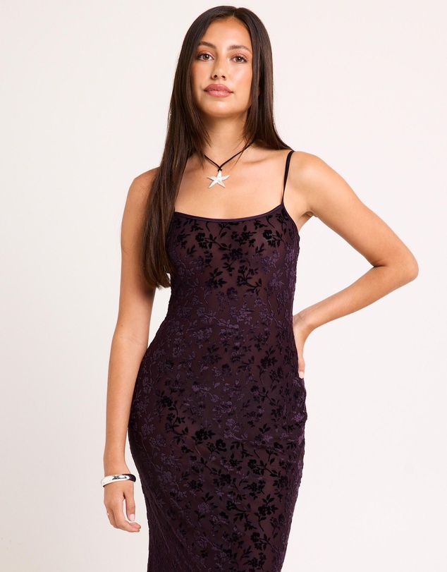 Alice In The Eve - Devon Burn Out Slip Maxi Dress