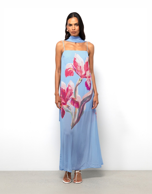 AERE - Rosalee Scarf Maxi Dress